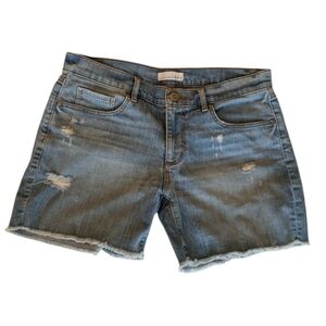 LOFT Blue Distressed Jean Shorts